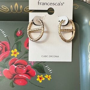🛍️Francesca's Collections Braided Gold Hoop Earrings🛍️
